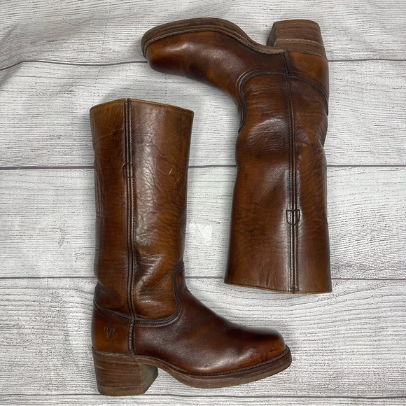 Frye Vintage Men's 7.5D Black Label Brown USA Campus Boots